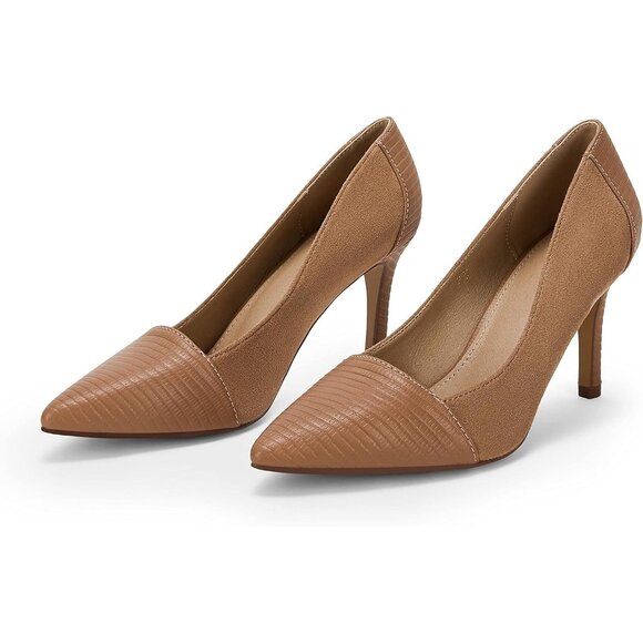 Miluxas Heels for Women Dress Closed Pointed Toe Heels  Women\'s Brown Stiletto High Heels Closed Pointed Toe Pumps Slip Dress Shoes
